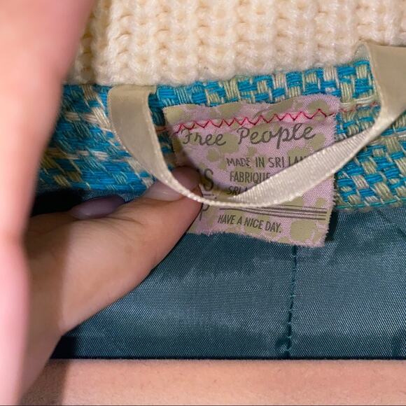 🦬FREE PEOPLE Wool blend tweed jacket size XS - Picture 6 of 8